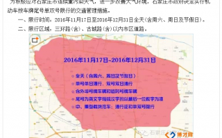 石家庄最新限号，石家庄最新限号2023年8月份限行